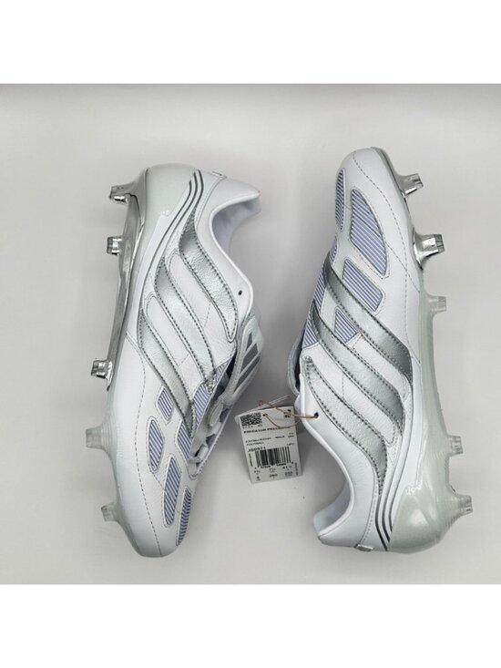 Men\'s Adidas Predator Precision Fg White Silver Metallic Soccer JS0571 Sz 8 NEW main image 11